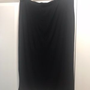 Simple Black Cotton Pencil Skirt